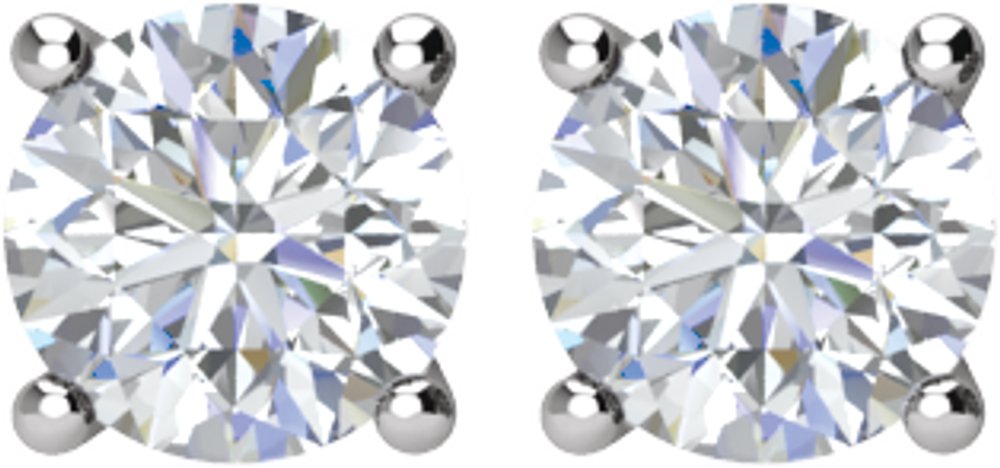 14K White 3/4 CTW Natural Diamond Stud Earrings