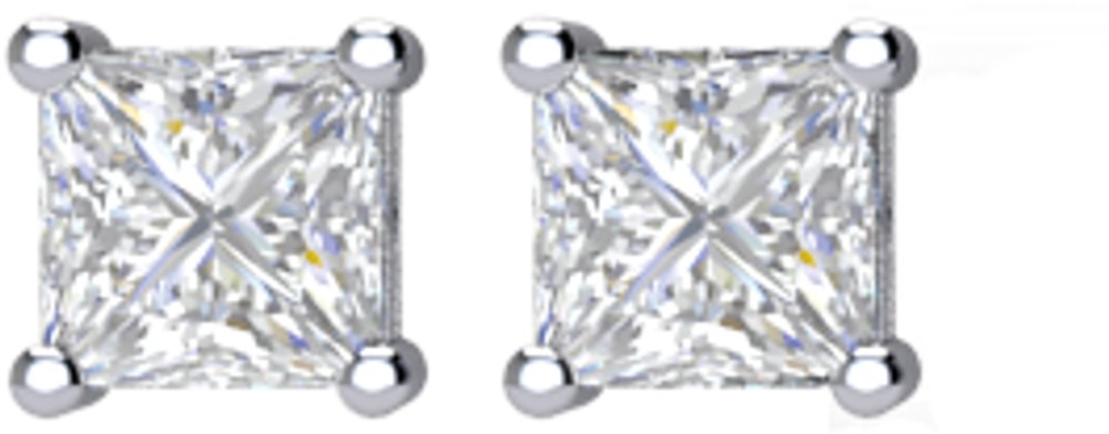 14K White 1 CTW Natural Diamond Earrings