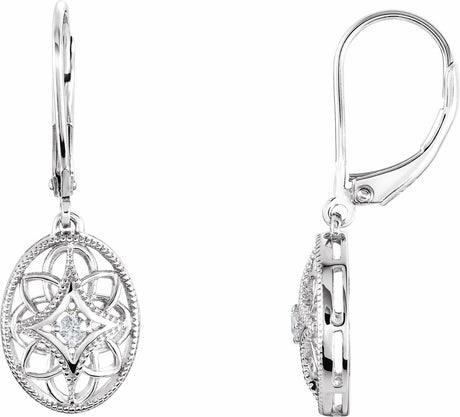 Sterling Silver .06 CTW Natural Diamond Earrings