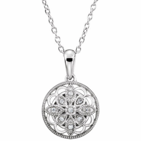 Sterling Silver .05 CTW Lab-Grown Diamond 18" Necklace