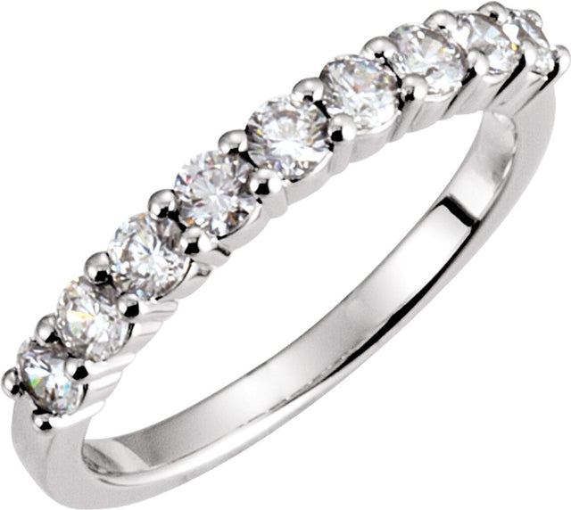 14K White 5/8 CTW Natural Diamond Anniversary Band