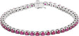 14K White Gold Lab-Grown Ruby Line 7" Bracelet