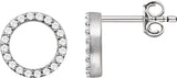 14K White Gold 1/5 CTW Natural Diamond Circle Earrings