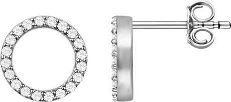14K White Gold 1/5 CTW Natural Diamond Circle Earrings