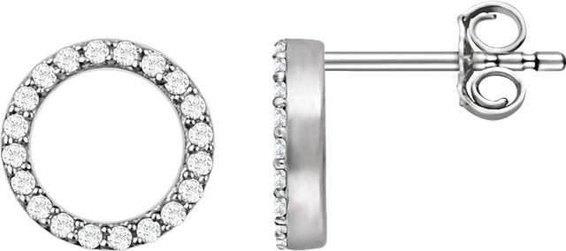 14K White Gold 1/5 CTW Natural Diamond Circle Earrings