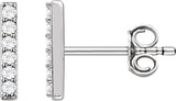 14K White Gold 1/10 CTW Natural Diamond Bar Earrings