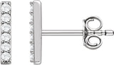 14K White 1/10 CTW Natural Diamond Bar Earrings