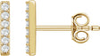 14K Yellow Gold 1/10 CTW Natural Diamond Bar Earrings