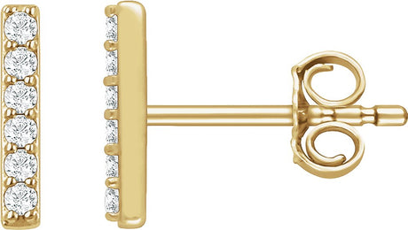 14K Yellow Gold 1/10 CTW Lab-Grown Diamond Bar Earrings
