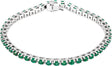 14K White Gold Lab-Grown Emerald Line 7" Bracelet