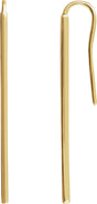 14K Yellow Vertical Bar Earrings