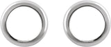 14K White Circle Earrings