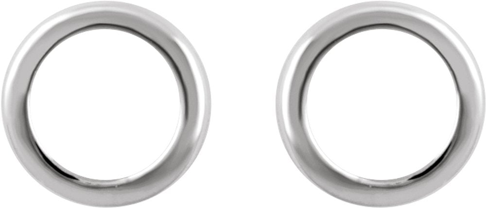 14K White Circle Earrings