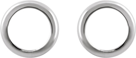 14K White Circle Earrings