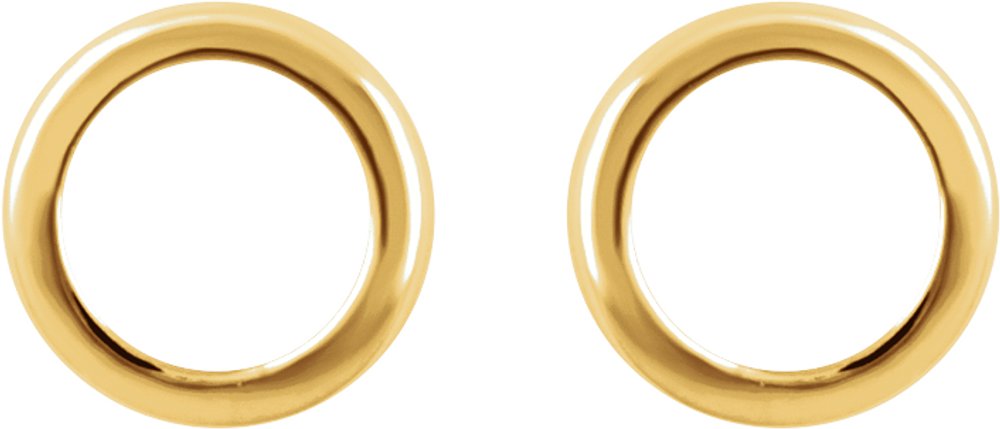 14K Yellow Circle Earrings