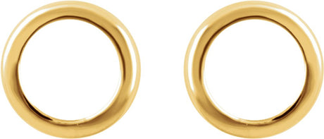 14K Yellow Circle Earrings