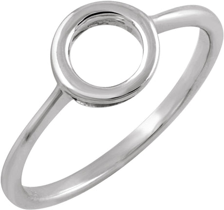 14K White 8 mm Circle Ring