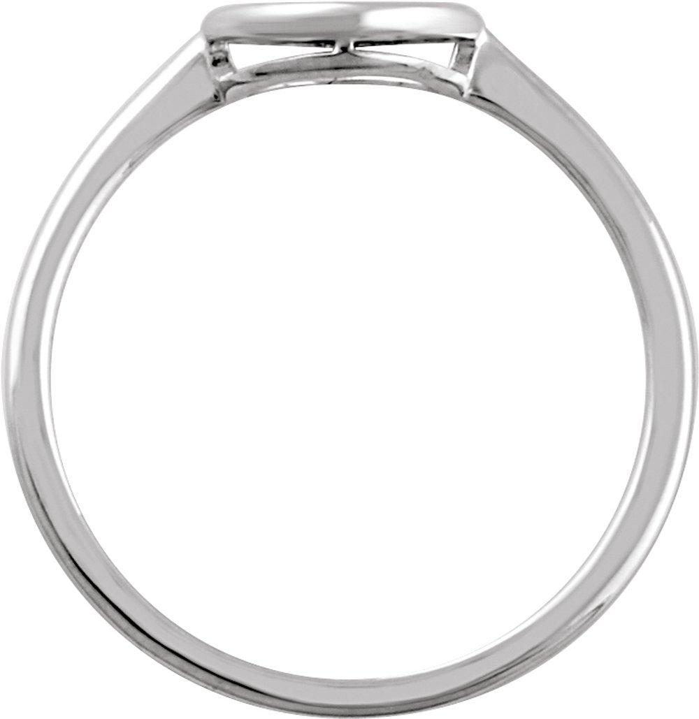 14K White 8 mm Circle Ring