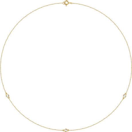 14K Yellow 1/5 CTW Lab-Grown Diamond 3-Station 18" Necklace