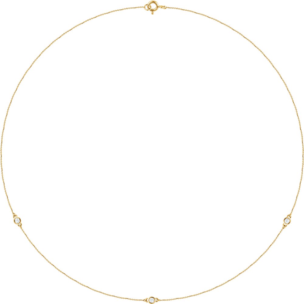 14K Yellow 1/5 CTW Lab-Grown Diamond 3-Station 18" Necklace