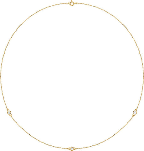 14K Yellow Gold 1/4 CTW Lab-Grown Diamond 3-Station 18" Necklace