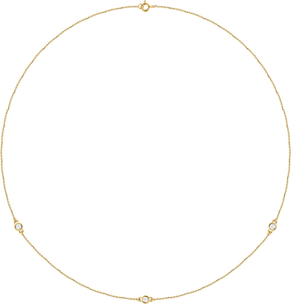 14K Yellow Gold 1/4 CTW Lab-Grown Diamond 3-Station 18" Necklace