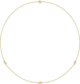 14K Yellow Gold 1/4 CTW Lab-Grown Diamond 3-Station 18" Necklace