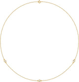14K Yellow 1/4 CTW Lab-Grown Diamond 3-Station 18" Necklace
