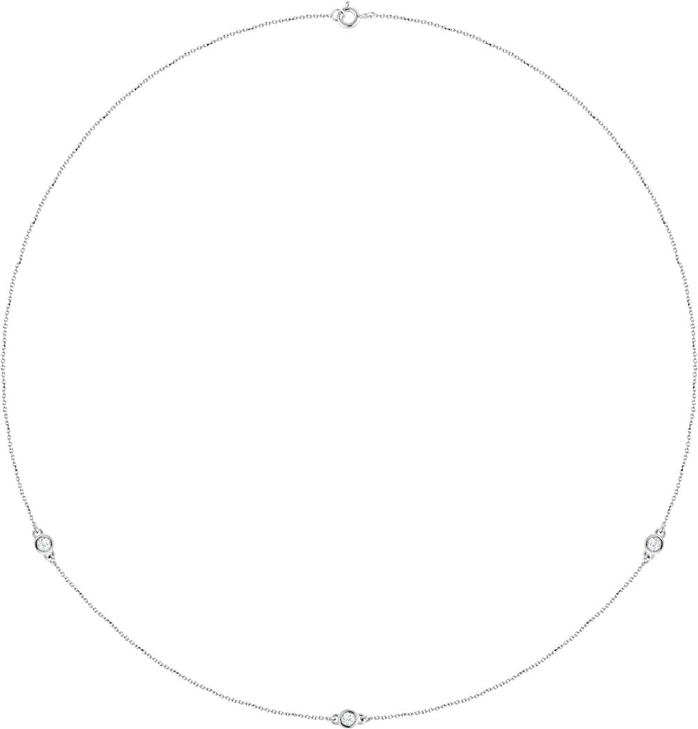 14K White 1/4 CTW Lab-Grown Diamond 3-Station 18" Necklace