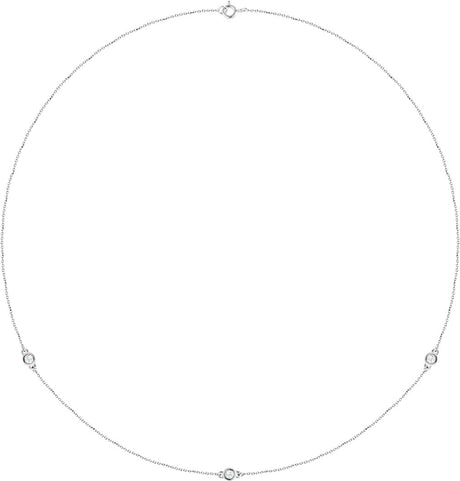 14K White 1/4 CTW Lab-Grown Diamond 3-Station 18" Necklace