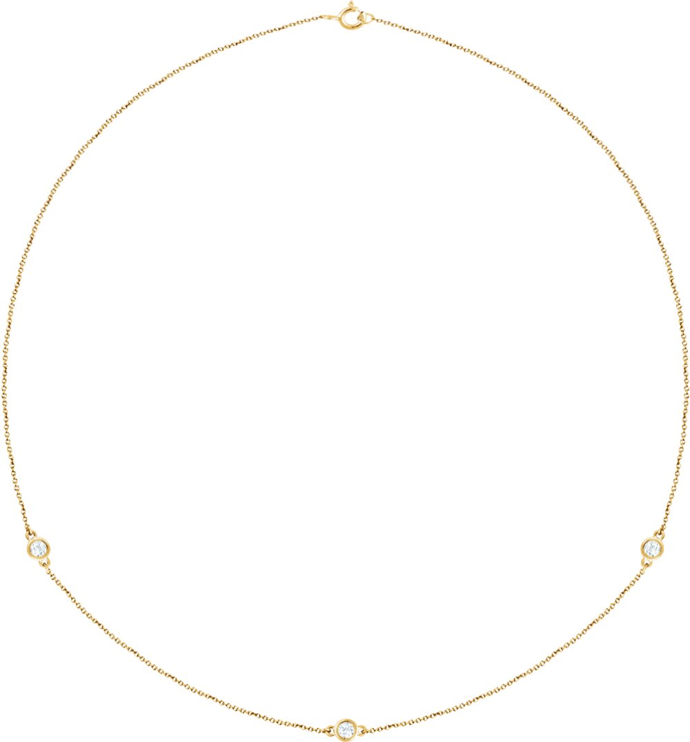 14K Yellow 1/3 CTW Natural Diamond 3-Station 18" Necklace