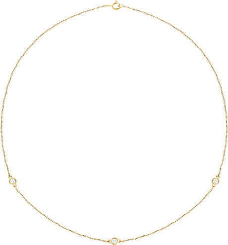 14K Yellow 1/3 CTW Natural Diamond 3-Station 18" Necklace