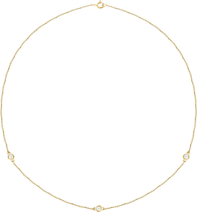 14K Yellow 1/3 CTW Natural Diamond 3-Station 18" Necklace