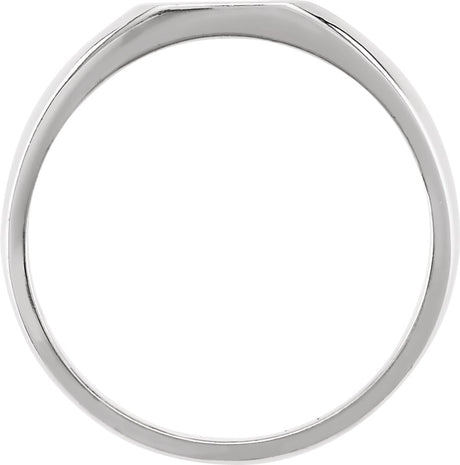 14K White 7 mm Square Signet Ring