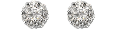 14K White 3/8 CTW Natural Diamond Cluster Earrings