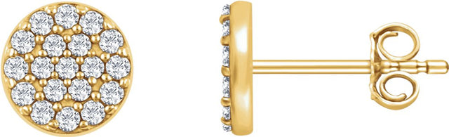 14K Yellow Gold 1/3 CTW Natural Diamond Cluster Earrings