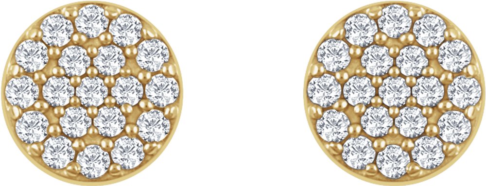 14K Yellow Gold 1/3 CTW Natural Diamond Cluster Earrings