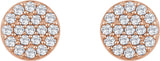 14K Rose 1/3 CTW Natural Diamond Cluster Earrings