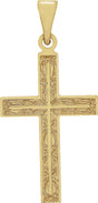 14K Yellow 18x12 mm Cross Pendant 