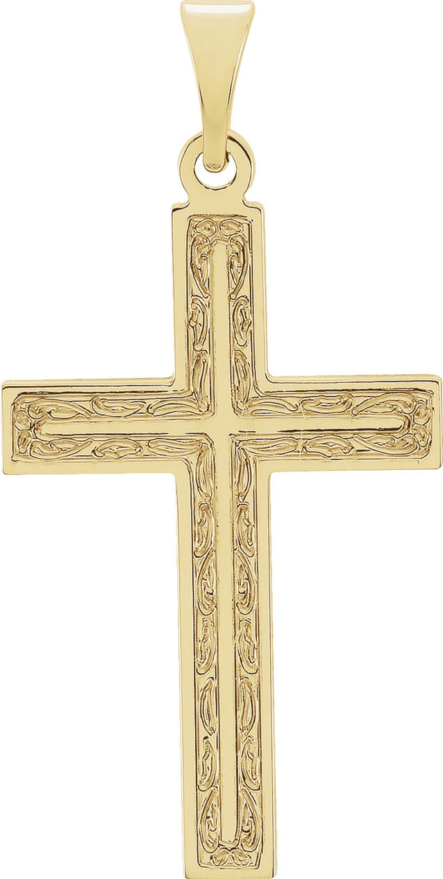 14K Yellow 22x14 mm Cross Pendant 