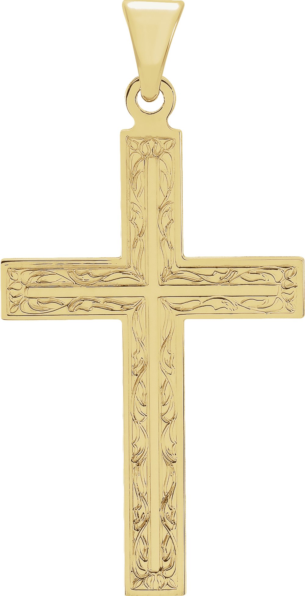 14K Yellow 28x18 mm Cross Pendant 