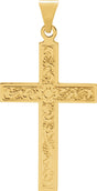 18K Yellow 28x18 mm Cross Pendant