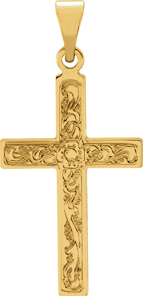 14K Yellow 18x12 mm Cross Pendant