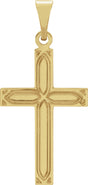 14K Yellow Cross Pendant