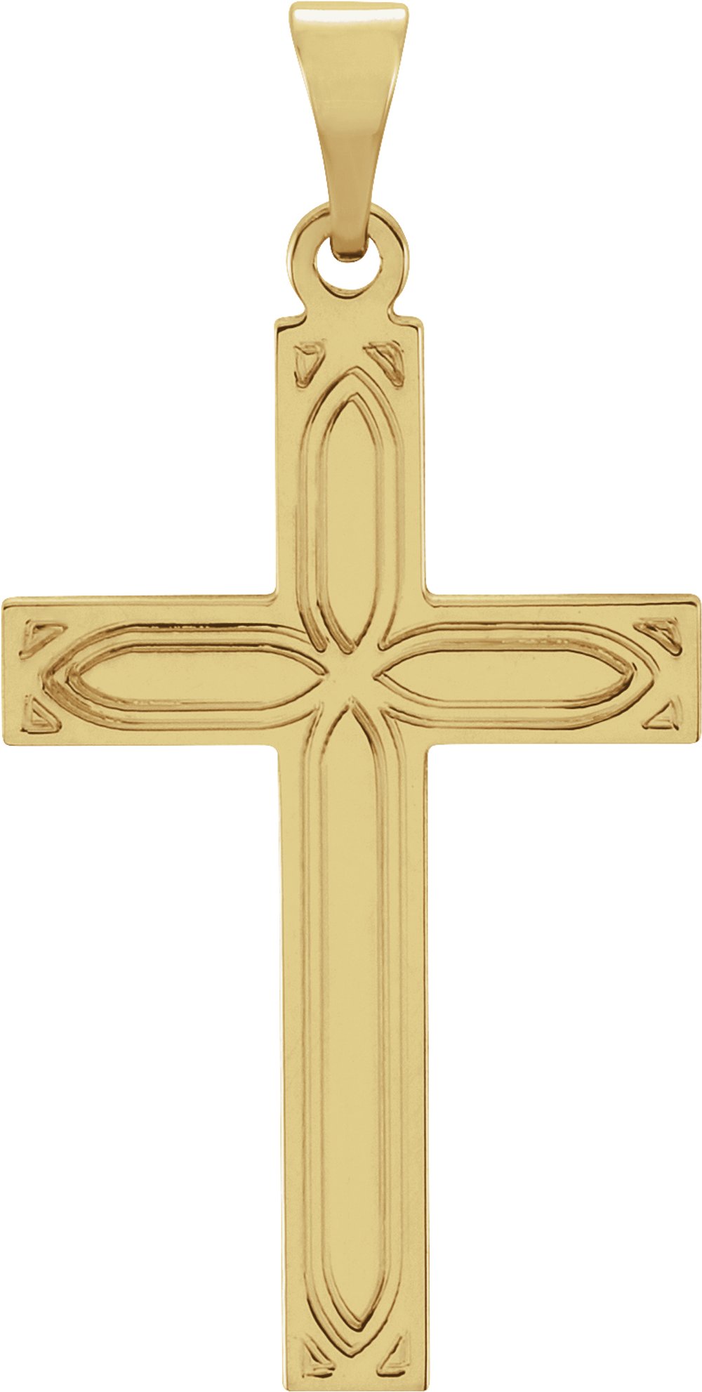 14K Yellow Cross Pendant