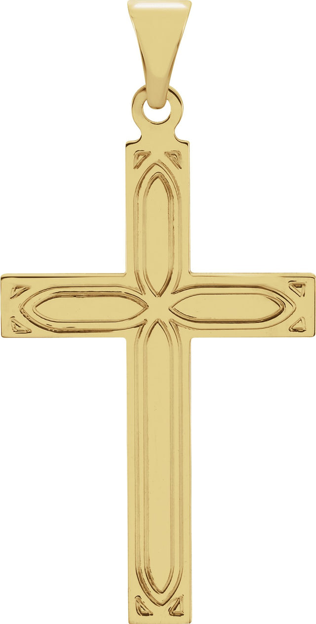 14K Yellow Cross Pendant