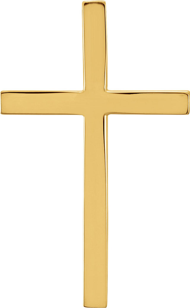 18K Yellow Gold 25.7x15.7 mm Cross Pendant