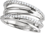 14K White 3/8 CTW Natural Diamond Ring