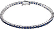 14K White Gold Lab-Grown Blue Sapphire Line 7.25" Bracelet
