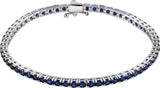 14K White Gold Lab-Grown Blue Sapphire Line 7.25" Bracelet